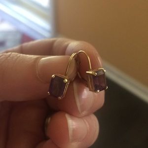 14k gold amethyst earrings